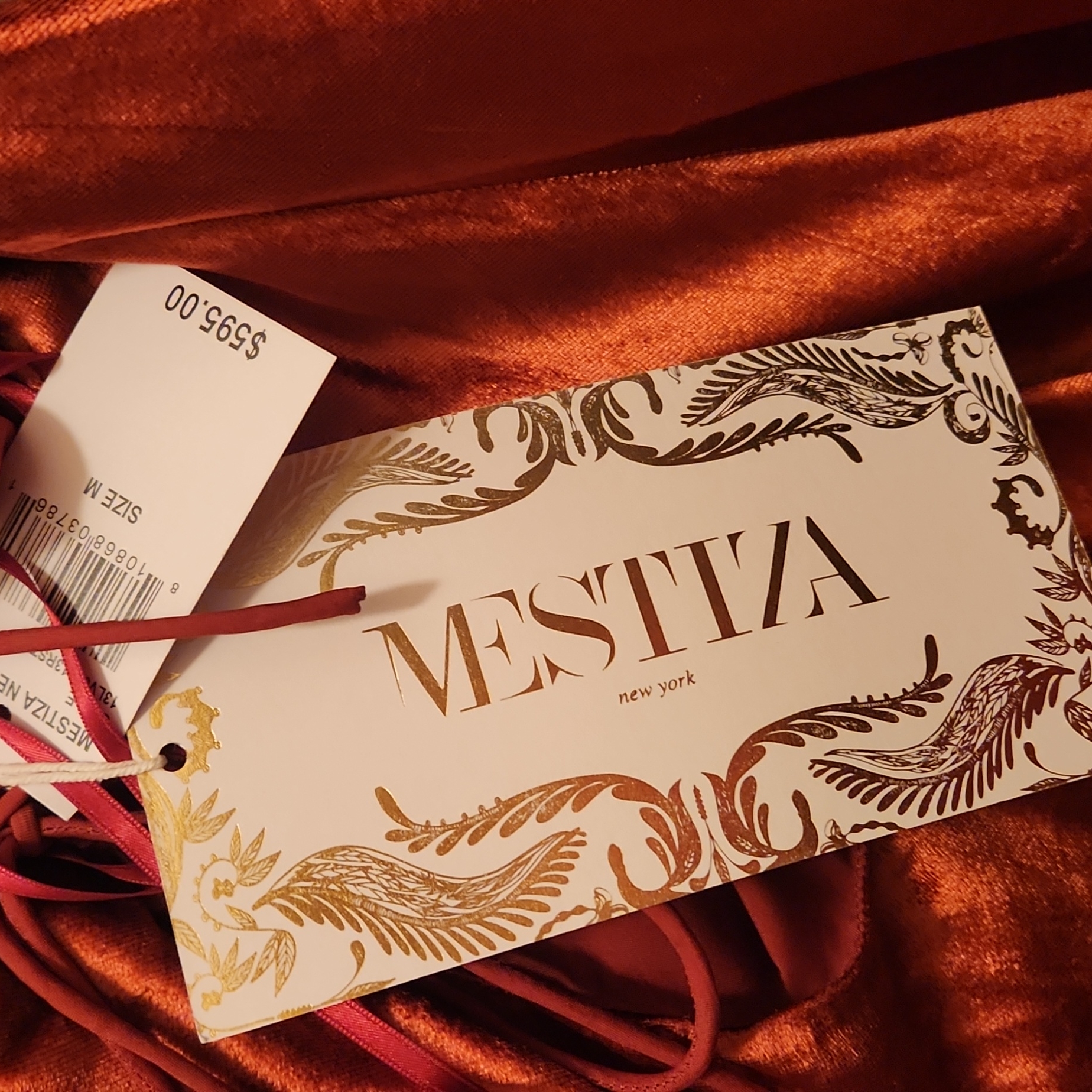 Gorgeous Mestiza New York Mara Velvet V-Neck Maxi Slip Dress Size M. — image 8 of 8